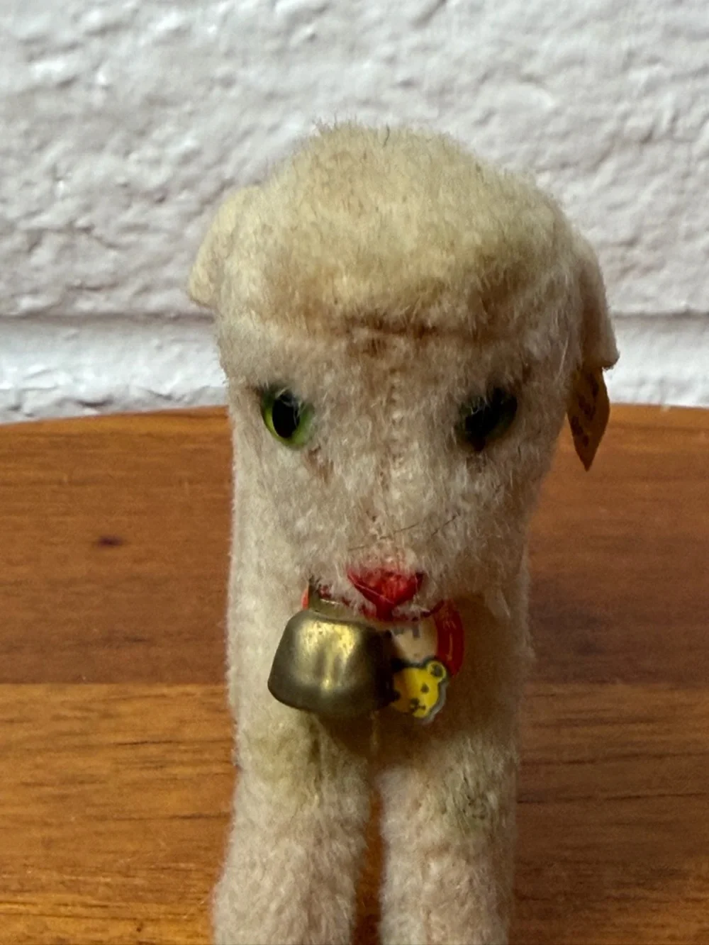 Vintage Lamby Glass Eye Silver Raised Steiff Button Steiff Original Bell Bow Tag